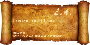 Levius Achilles névjegykártya